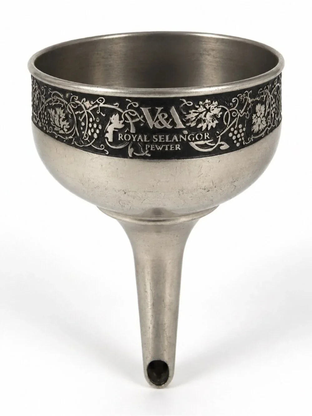 Vintage Royal Selangor Pewter Wine Funnel Grapevine Pattern Barware